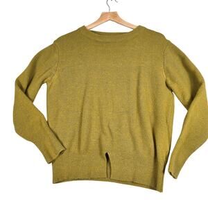 STYLEWE 100% Wool Crew Neck Front Split Sweater